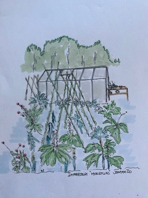 Jam en Zo zorgboerderij Ons Buiten moestuin schets